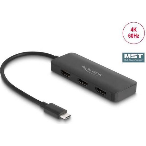 delock 88040 Splitter USB Type-C Noir 3 Ports HDMI (1/2)