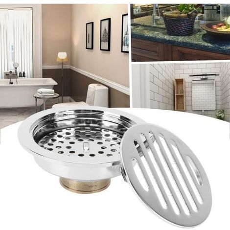 Siphon de douche rond - - Diamètre 10 cm - Cuivre haute qualité - Anti-odeur - Anti-retour - Réduit colmatage (1/4)