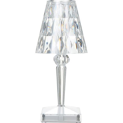 SABIR Lampe De Table En Cristal De Diamant, Lampe De Chevet De Chambre En Cristal Rechargeable Par Usb, Temperature/Luminosite Reglables, Type Tactile De Batterie Au Lithium - Avec batterie, type tact (1/5)