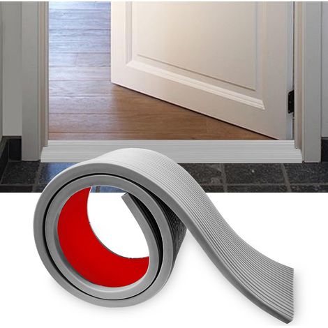 Rampe de Seuil de Porte 100 x 8 x (1-3) CM, Barre de Seuil Adhesive en Caoutchouc, Seuil de Porte Rattrapage de Niveau, Compensation de Hauteur pour Fauteuil Roulan Robot Aspirateur(Gris) (1/5)