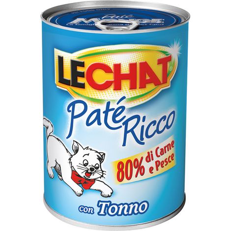 PATE' PER GATTI 'LECHAT RICCO' tonno naturale - gr 400- 24 pezzi - MONGE