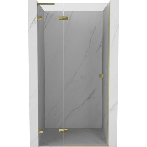 Mexen Lunar L puerta de ducha abatible izquierda 90 cm, transparente, dorado - 834L-090-000-50-00-L (1/5)