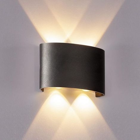 Applique murale LED applique murale exterieur LED blanc chaud applique murale design IP65 moderne applique étanche aluminium (noir 4w)