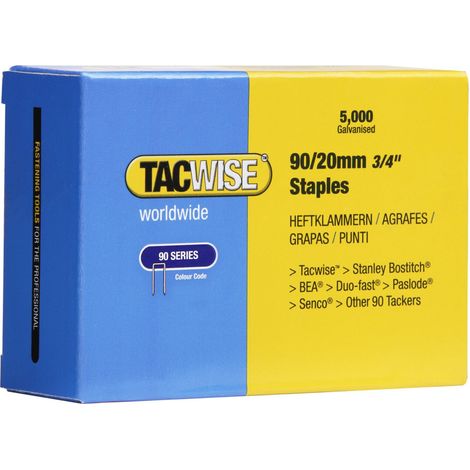 Graffette tacwise type 90 zincate 20 mm 5000 pezzi (1/2)