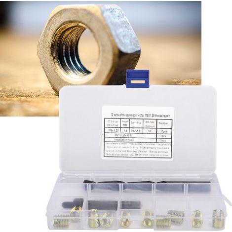 12-teiliges Gewindereparaturset M8 x 1,25 mit selbstschneidenden Gewindeteilen (1/5)