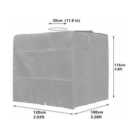 Bache de réservoir d'eau, Bache Couverture Réservoir IBC pour Cuve 1000L, Capt de Protection Container Citerne Eau, Anti-poussière Anti-UV Anti-Pluie, 120x100x116cm (bleu) (1/5)