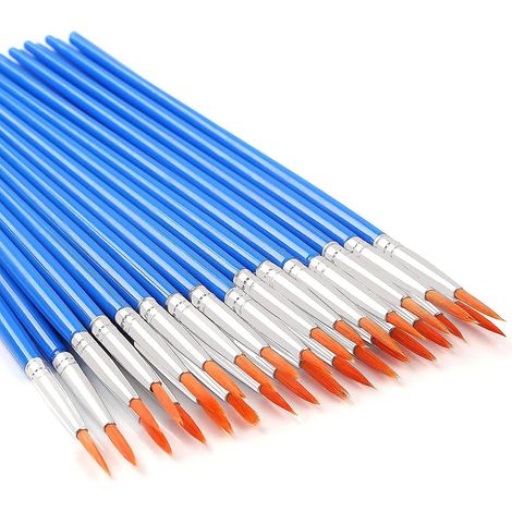 Ensemble de pinceaux ronds de précision (30 pièces, bleu) (1/4)