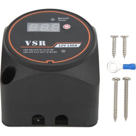 Relè sensibile alla tensione, isolatore intelligente a doppia batteria da 12 V 140 A, relè sensibile alla tensione impermeabile IP67 con display per ATV, UTV, camper. (1/5)