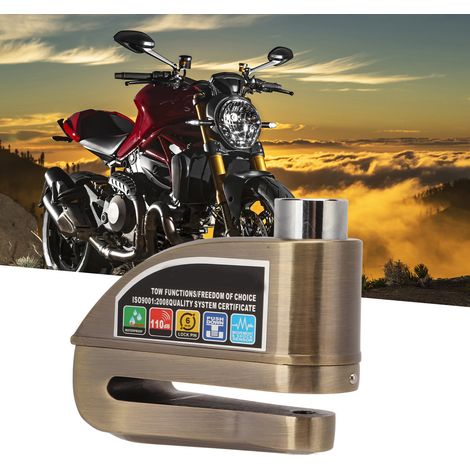 Scheibenbremsschloss mit 110 dB Alarm, aus Zinklegierung, für Motorräder, E-Bikes und Fahrräder (inkl. passender Batterie) (CP-0480) (1/5)
