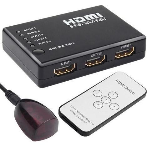 Commutateur HDMI, 5x entrée, 1x sortie