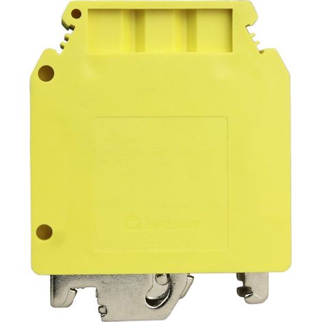 Connettore per guida DIN in PE, giallo-verde, a vite, 35 mm², 1P, per guida DIN TH35 (1/4)