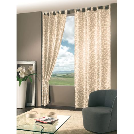 Tenda Monaco Jacquard Naturale 140 x 290 cm