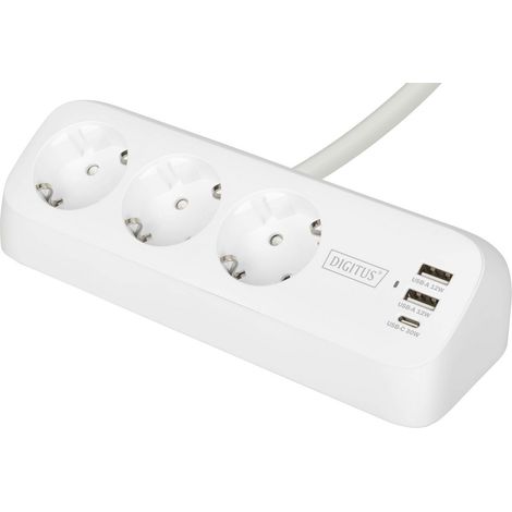 Digitus DA-70626 Tischsteckdose  Weiß Schutzkontakt 1 St.