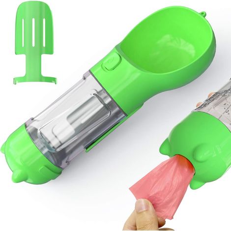 YMYNY Gourde pour Chien Multifonction,Distributeur d'eau pour Chien,Pet Water Cup Distributeurs d'eau sans BPA et Anti-Fuite pour Animaux de Compagnie. (300ML, Vert) (1/5)