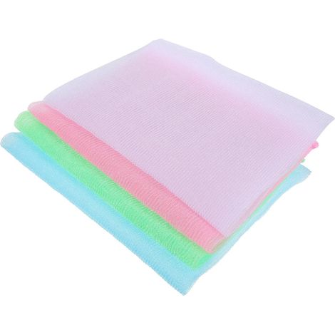 Ensemble de 4 serviettes exfoliantes en nylon pour le corps , respirantes et douces la peau , longue (1/5)