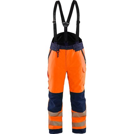 Pantalon de travail à bretelles haute visibilité 1875 - Orange/Marine MT