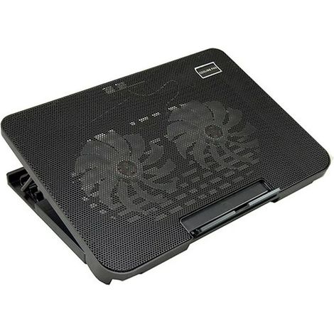 Support de refroidissement pour ordinateur portable, ventilateur double USB, angle réglable, éclairage LED, refroidisseur rapide pour PC 14, 15, 17 pouces (1/5)