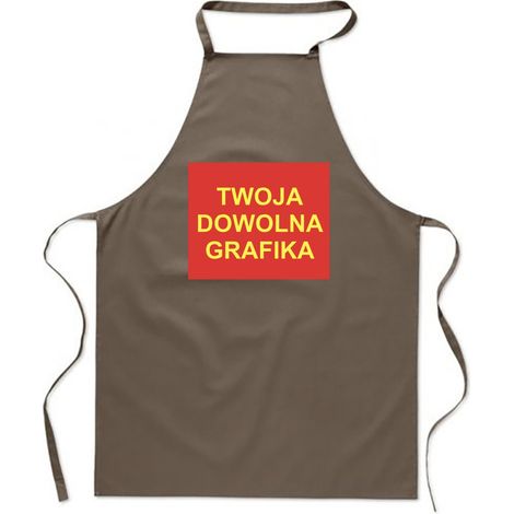 BEIGE KÜCHENSCHÜRZE MIT EIGENEM GRAFIKDRUCK, Geschenk FA361 (1/4)