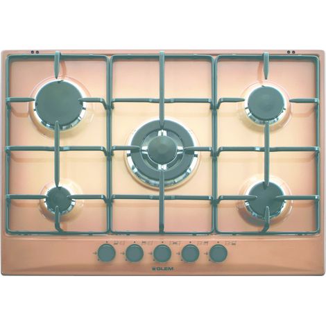 Glem Gas GT755TF. Colore del prodotto: Marrone, Posizionamento dell'apparecchio: Da incasso, Dimensione della larghezza del piano cottura: 70 cm. Bruciatore piccolo: 1000 W, Bruciatore medio: 1750 ... (1/2)