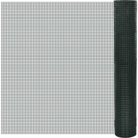 Recinzione in Rete per Pollaio Rivestita in PVC maglie 19x19 mm varie dimensioni dimensioni : 25x1 m