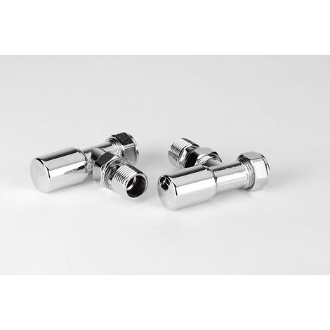 Milano Angled Valve set with Chrome Metal Caps