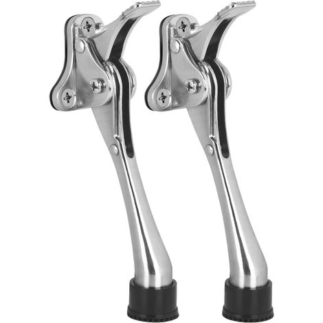 Lot de 2 butées de porte de 18 cm de long pour portes intérieures et extérieures, argent (1/5)