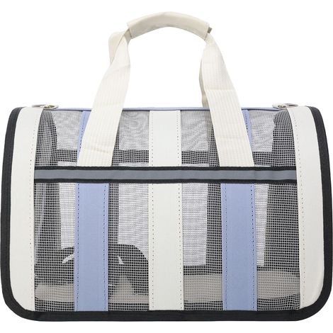 Sac de transport pour chat imperméable et respirant en tissu Oxford pliable pour animaux de compagnie - Bleu brume M (1/5)