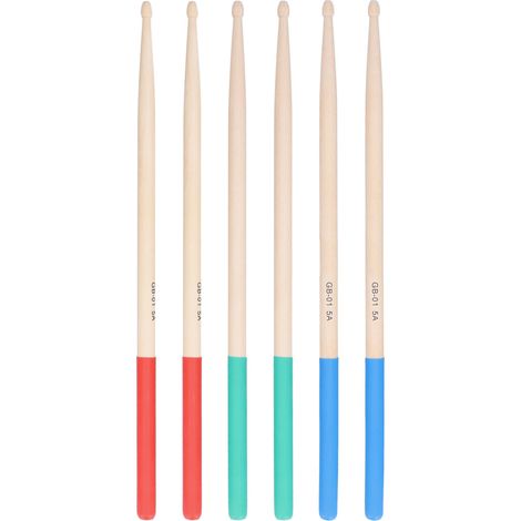 paires de baguettes et maillets de batterie en érable 5A avec poignées en caoutchouc antidérapantes (1/5)