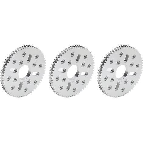 3 Pièces Pignon Droit à Denture Droite 4 Trous Longs 12 Trous Ronds Module 0.8 Alésage 14mm Épaisseur 4mm (1/5)
