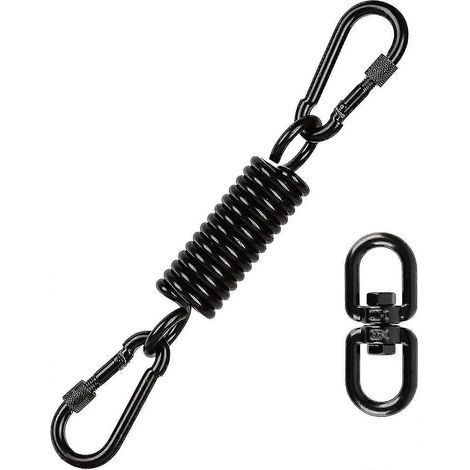 Ressort oscillant compatible avec chaise suspendue, chaise suspendue avec 2 mousquetons et crochets rotatifs à 360°, capacité de charge jusqu'à 250 kg (1/5)