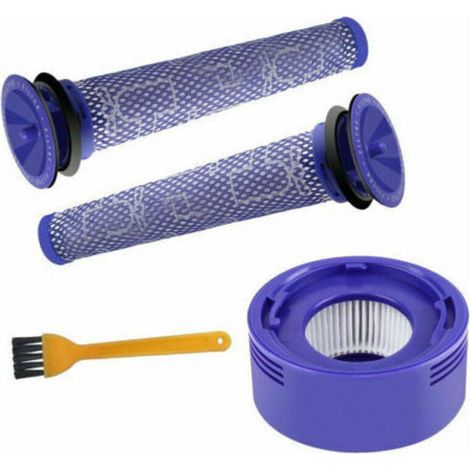 Filter element for Dyson vacuum cleaners DC58, DC59, DC61, DC62, DC74, V6, V7, V8, SV092: pre-filter, 1 rear filter, 1 brush (1/5)