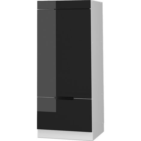 Mobile cucina microonde Fame-Line, Rovere nero lucido, 60 cm, Vicco