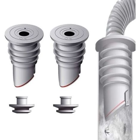 Joint de Tuyau de Machine à Laver WISIRENT, 2 Pièces 35-40mm Gris Bouchon Anti Odeur Machine à Laver Bouchon D'Étanchéité de Tuyau D'Évacuation, Joint de Tuyau de Vidange Déodorant pour Domestique (1/4)