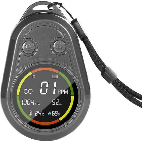 Moniteur de qualité de l'air 5 en 1 : mesure l'humidité et la température - Noir (1/5)