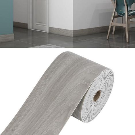5 Meter flexible, selbstklebende Sockelleiste – Übergangsprofil – geeignet für Böden, Wände und Fußleisten – Marmor-Holzoptik (1/5)