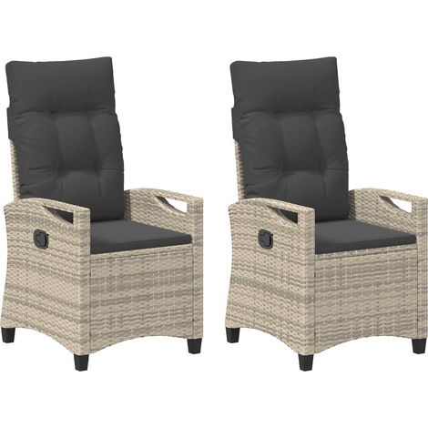 Garden Chair 2 pcs Light Grey and Dark Grey 56 x 60 x 112 cm vidaXL