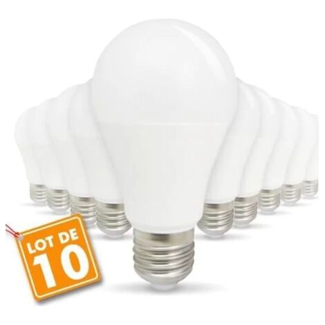 Lot de 10 Ampoules LED E27 9W eq 60W 806lm (Blanc froid 6400K) (1/4)