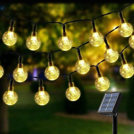 12 m lange Solar-Lichterkette mit 100 LEDs für den Außenbereich, warmweiß mit 8 Modi und IP65 wasserdicht, dekorative Lampe, ideal für Zuhause, Garten und Partys