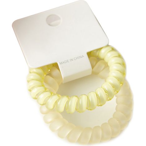 Élastique à cheveux transparent givré, décorations capillaires mignonnes et simples pour étudiantes et femmes, jaune citron (1/5)
