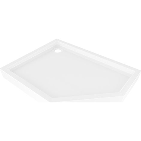 Mexen Flow+ piatto doccia pentagonale sinistro 100 x 80 cm, bianco lucido - 46P108010LH (1/5)