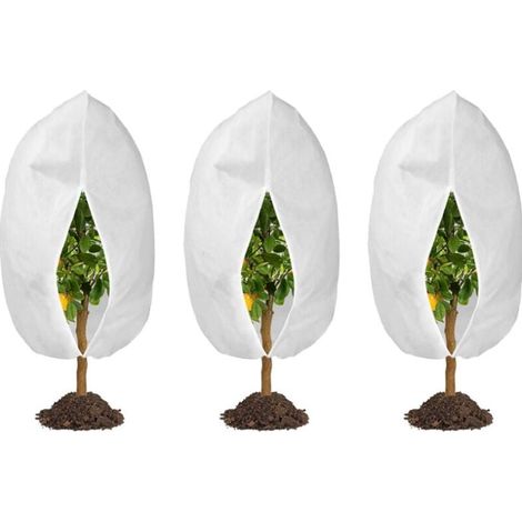 Lot de 3 Voile Hivernage Plante Exterieur 60 cm x 80 cm Voile Hivernage Plante Exterieur avec Cordon de Serrage Peut être Froid, Résistant aux Intempéries, Chaud, Réutilisable (1/4)