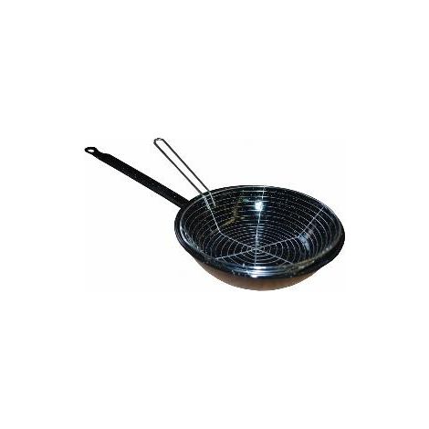 FPLUS sarten freid.esmalt.c/cest.24cms. , Sarten esmaltada con cestillo de 24 cms. y capacidad 1.7 litros.