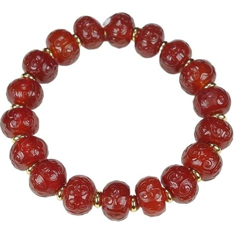 Bracelet en jade jaune pour homme et femme, bijou raffiné sculpté à la main, perles de jade sculptées à la main, bracelet extensible, jonc pour amoureux (1/5)