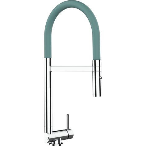 Unterfenster Wasserhahn Vorfenster Umklappbar 4,5 CM Verchromt Kuechenarmatur mit Tuerkis 360 schwenkbarem Auslauf und abnehmbare 2 strahl Handbrause