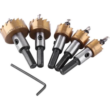 BUNTHAUS Jeu de 5 scies cloches, lames en acier rapide anticorrosion pour perceuse électrique portative verticale
