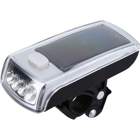 Wasserdichte LED-Sicherheitsleuchte mit Solar- und USB-Stromversorgung für Fahrradlenker, blinkend. (1/5)