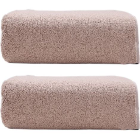 Lot de 2 serviettes de sauna en éponge, 70 x 135 cm, fibre de polyester, serviette de douche, serviette de plage