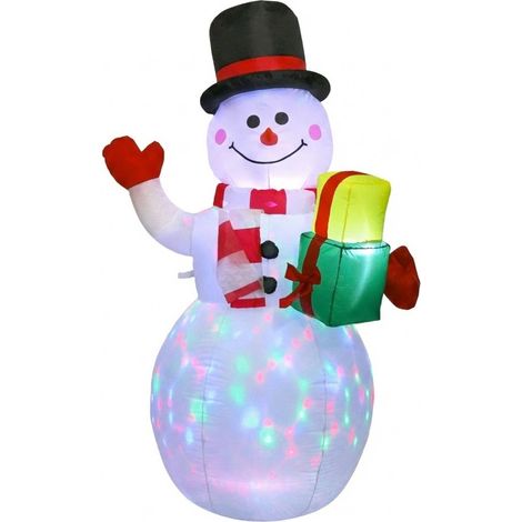 Aufblasbarer Weihnachtsschneemann mit USB-Anschluss, beleuchtete aufblasbare Dekoration, aufblasbarer Weihnachtsschneemann (1/5)