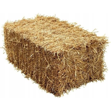 Grand cube de paille servant de base pour les décorations de couronnes