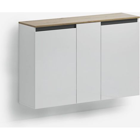 Meuble à chaussures gain de place 3 portes en mélaminé Zippo (1/5)
